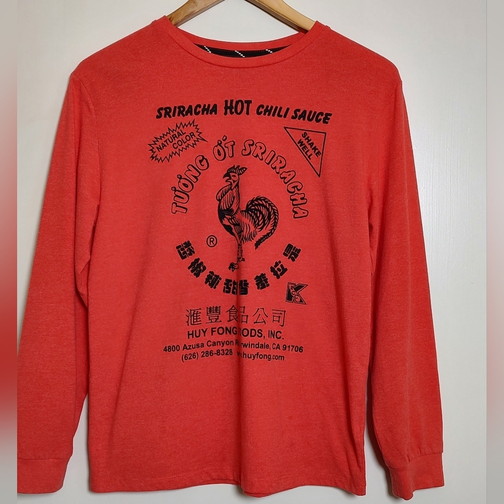 Red Long Sleeve Srirachi Graphic T-Shirt